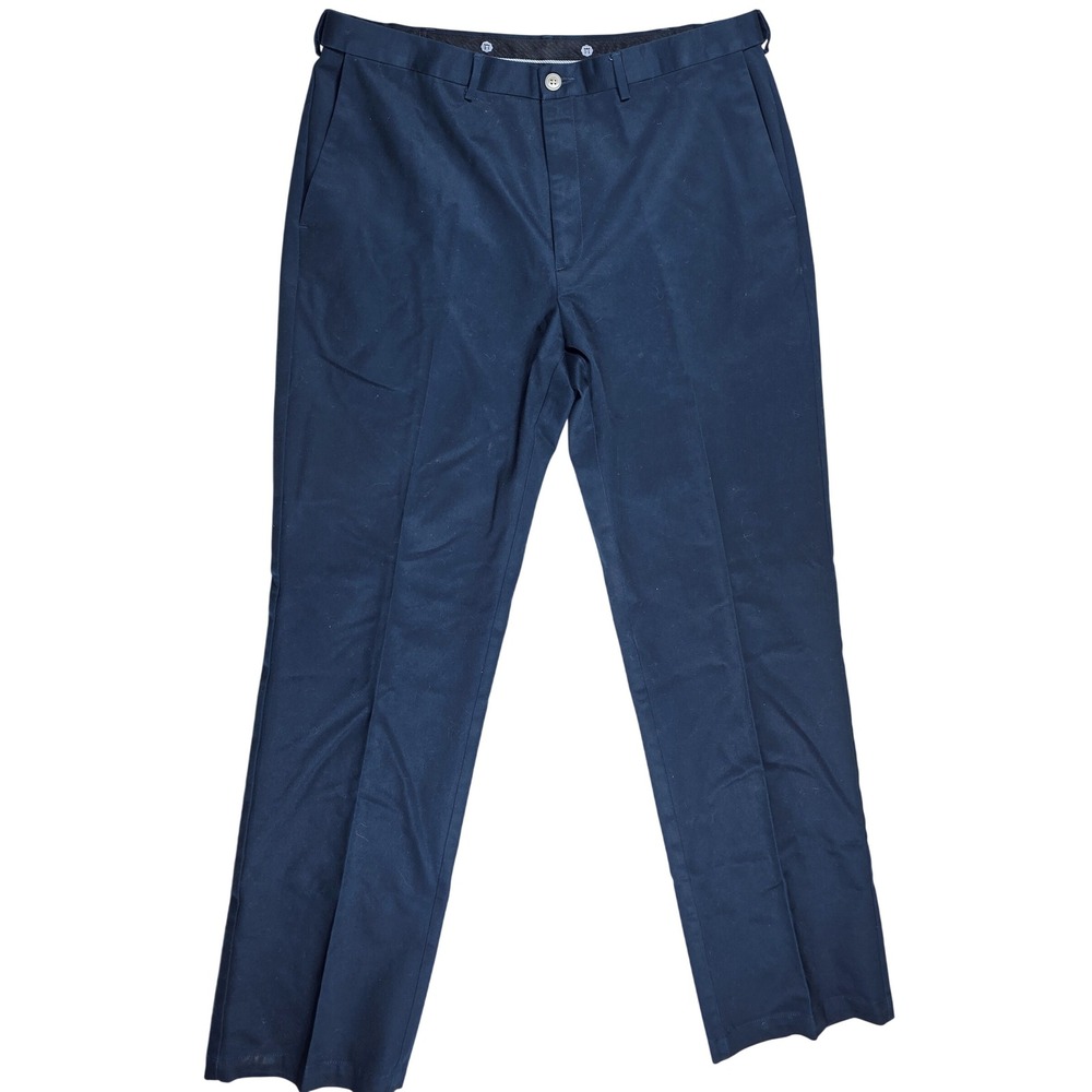 Haggar Work to Weekend Straight Fit Navy Blue Cotton Chino Pants Men's 38x34